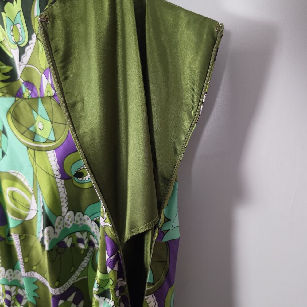 Strapless Silk Laundry 90s Midi Slip Retro Floral Dress Size 12 Green Y2K Sexy - Picture 5 of 7